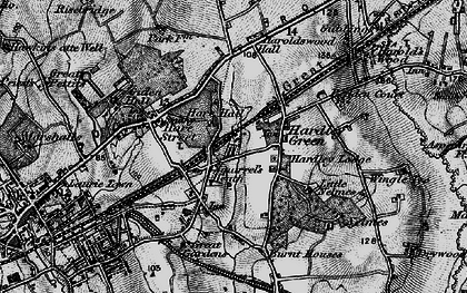 Old map of Ardleigh Green in 1896