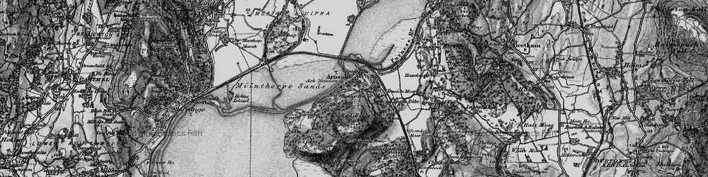 Old map of Arnside Knott in 1898