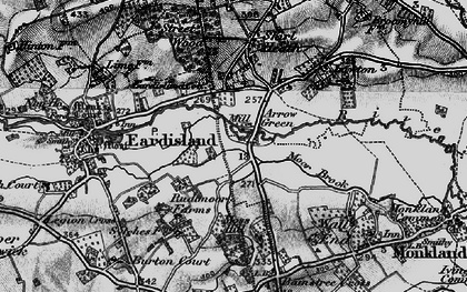 Old map of Arrow Green in 1899