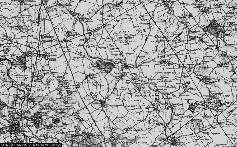 Old Map of Historic Map covering Aram Grange in 1898