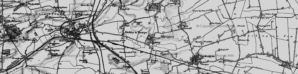 Old map of Asgarby in 1898