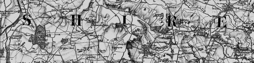 Old map of Asgarby in 1899