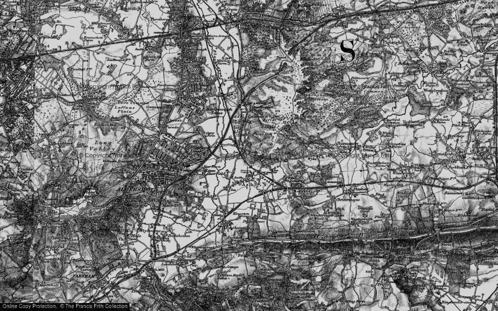 Old Map of Historic Map covering Ash Common in 1895