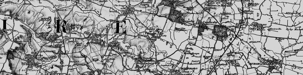 Old map of Ashby by Partney in 1899