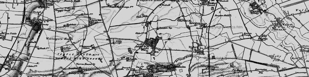 Old map of Ashby de la Launde in 1899