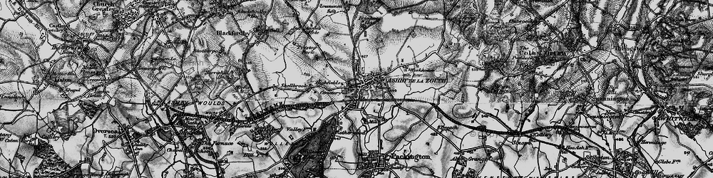 Old map of Ashby-de-la-Zouch in 1895