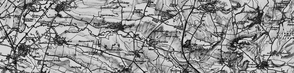 Old map of Ashby Folville in 1899