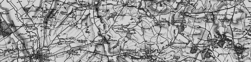 Old map of Ashby Puerorum in 1899