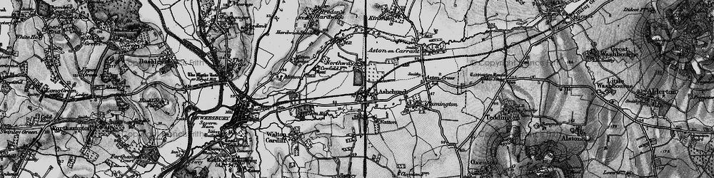 Old map of Ashchurch in 1896