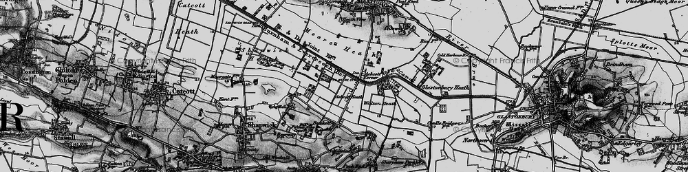 Old map of Ashcott Corner in 1898