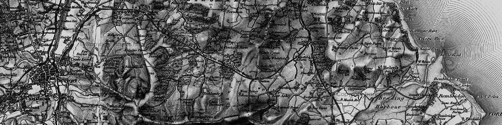 Old map of Ashey Down in 1895