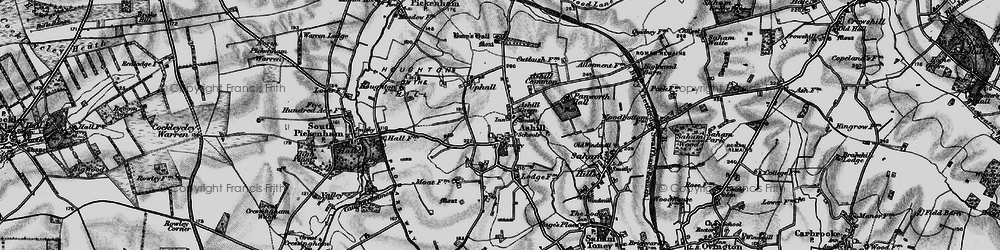 Old map of Ashill Common in 1898