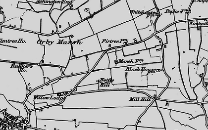 Old map of Ashington End in 1898