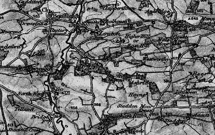Old map of Ashridge Moor Cross in 1898