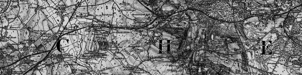 Old map of Ashton Hayes in 1896