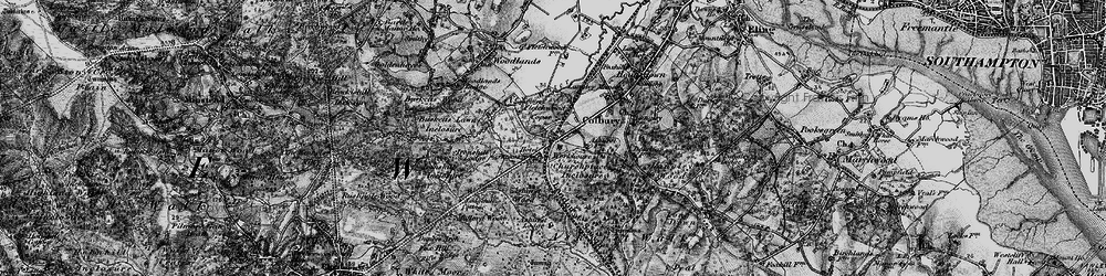 Old map of Ashurst (New Forest) Station in 1895