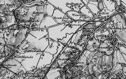 Old map of Ashurst Bridge in 1895