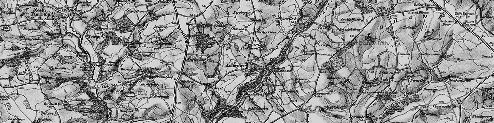 Old map of Ashwater in 1895