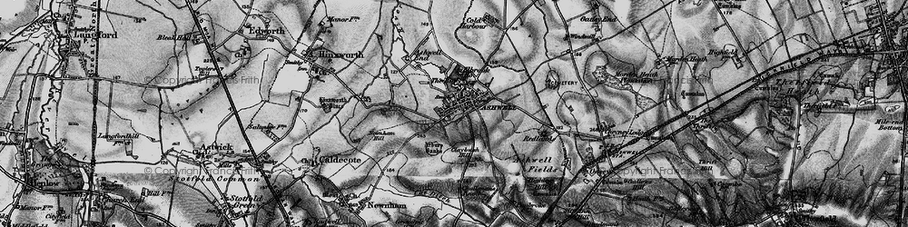 Old map of Ashwell in 1896