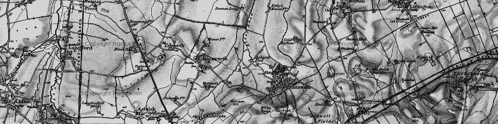 Old map of Ashwell End in 1896