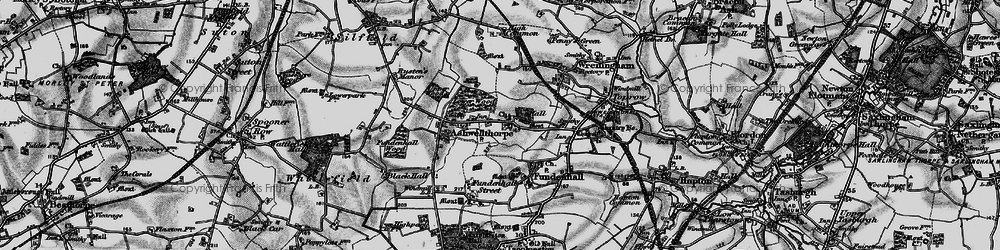 Old map of Ashwellthorpe in 1898