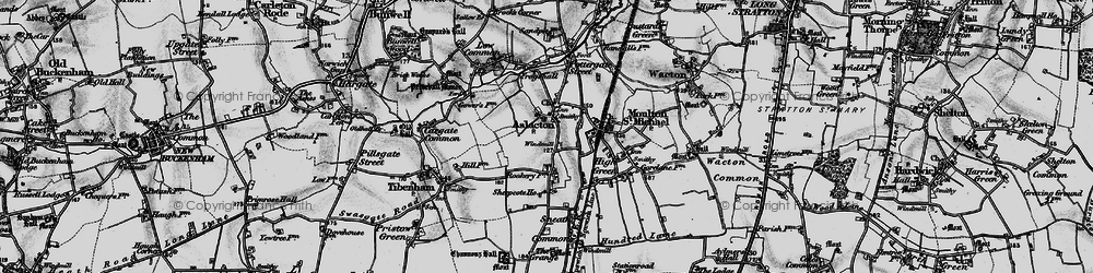 Old map of Aslacton in 1898