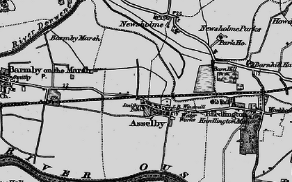 Old map of Asselby in 1895