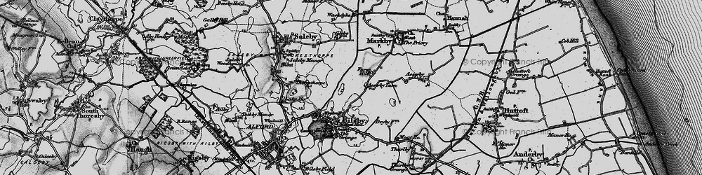 Old map of Asserby Turn in 1899