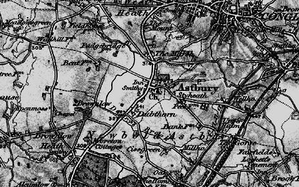 Old map of Astbury in 1897