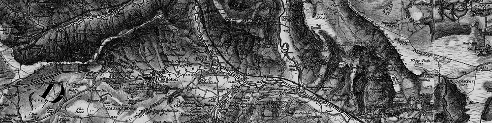 Old map of Derwent Valley Heritage Way in 1896