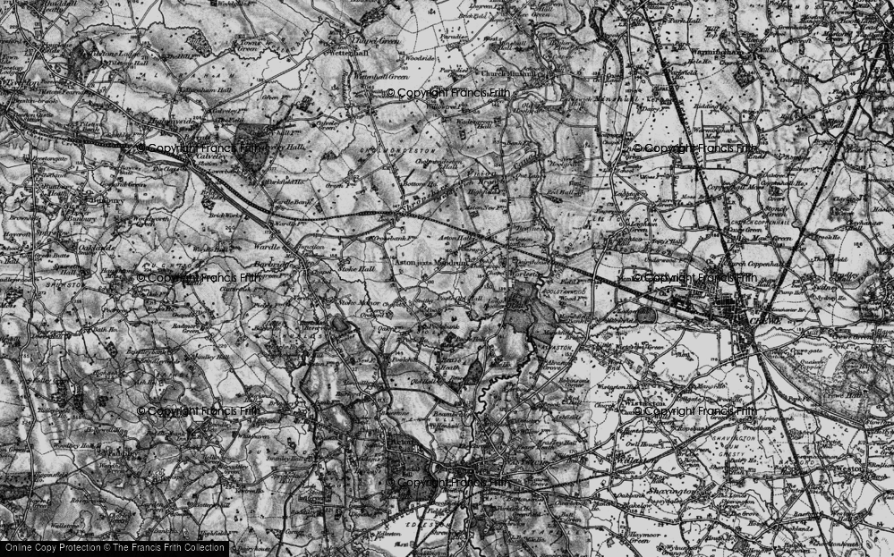 Old Map of Aston juxta Mondrum, 1897 in 1897