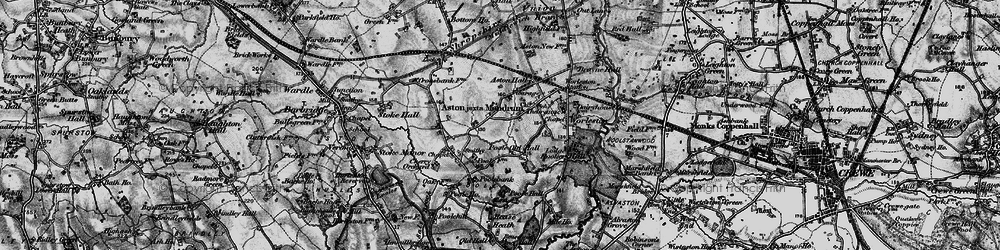 Old map of Aston juxta Mondrum in 1897