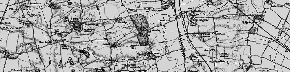 Old map of Aswarby in 1895