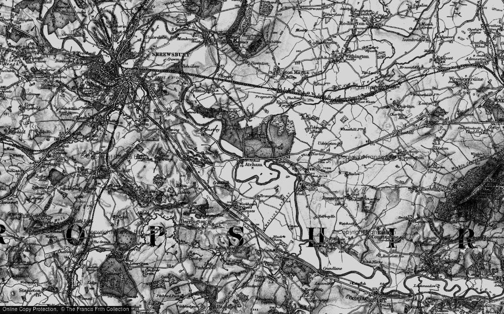Old Map of Historic Map covering Attingham in 1899