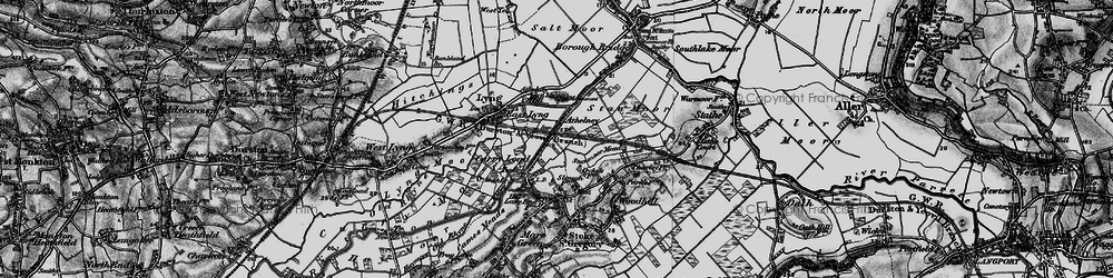 Old map of Athelney in 1898
