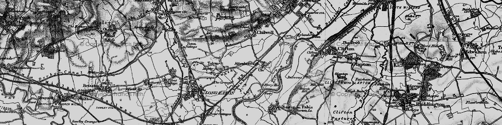 Old map of Attenborough in 1899