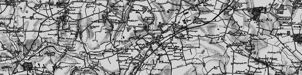 Old map of Attleborough in 1898