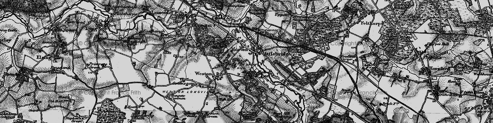 Old map of Attlebridge Hills in 1898