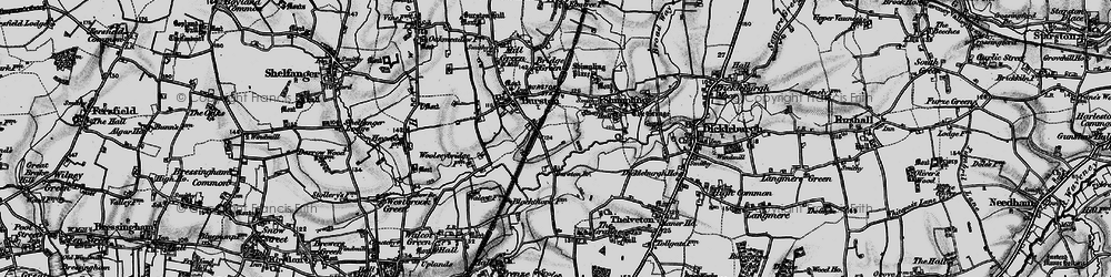 Old map of Audley End in 1898