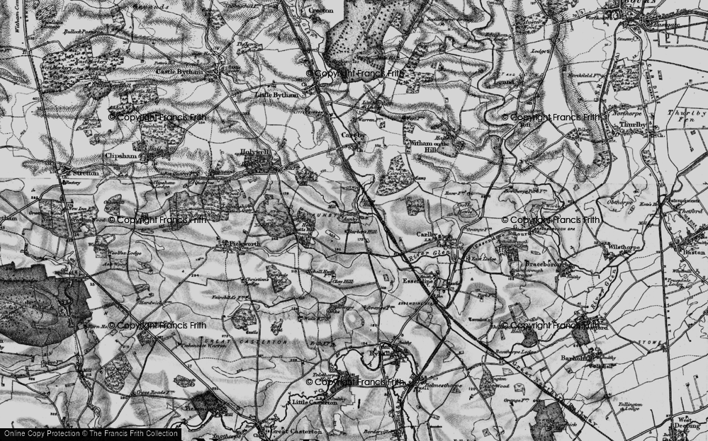 Old Map of Historic Map covering Barber's Hill in 1895