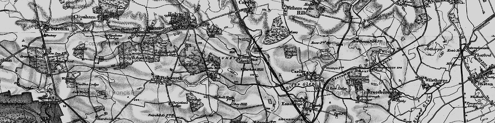 Old map of Aunby in 1895