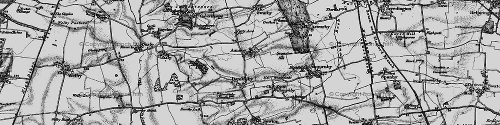 Old map of Aunsby in 1895