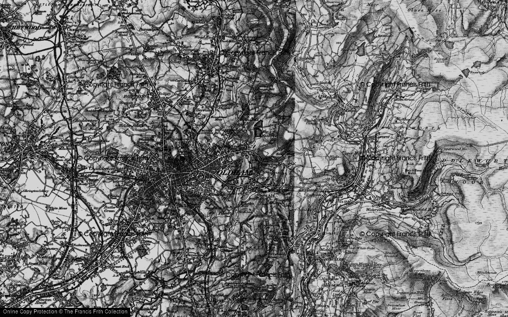 Old Map of Austerlands, 1896 in 1896