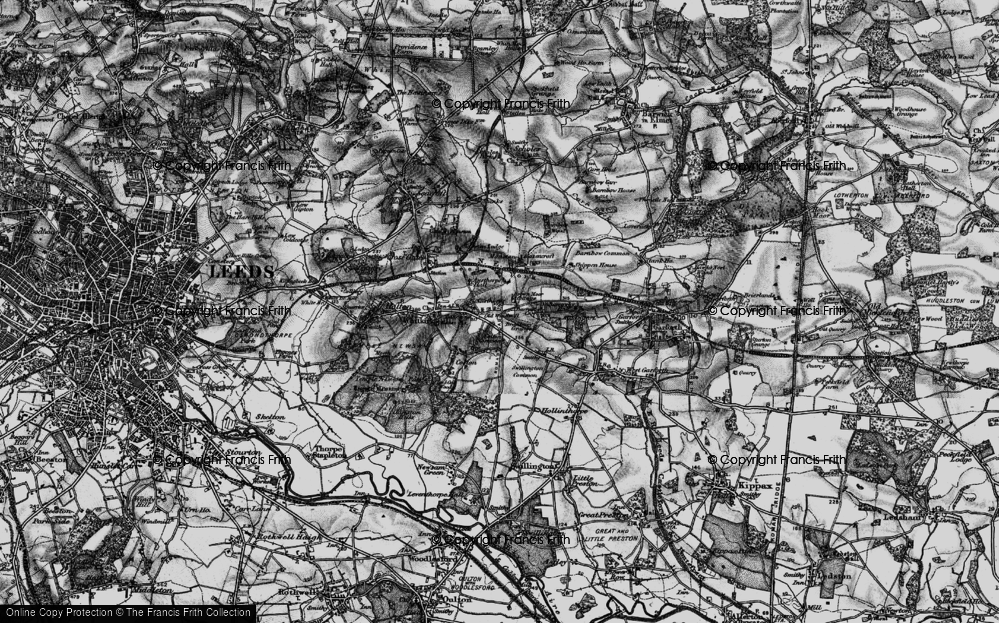Old Map of Historic Map covering Bradbury Grange in 1896