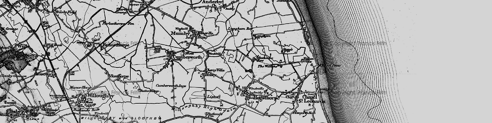 Old map of Authorpe Row in 1898