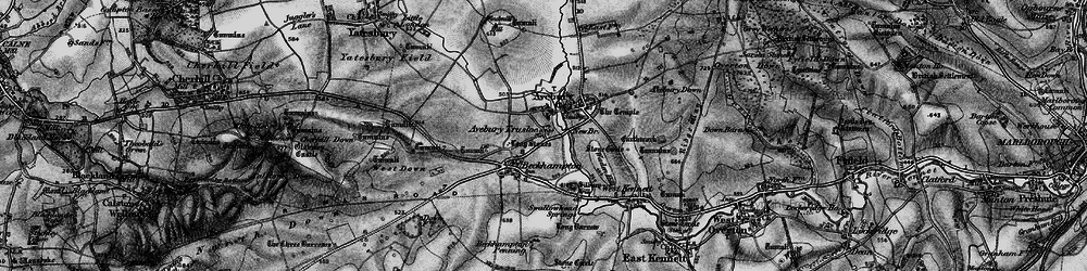 Old map of Avebury Trusloe in 1898