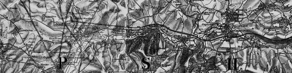 Old map of Avington in 1895