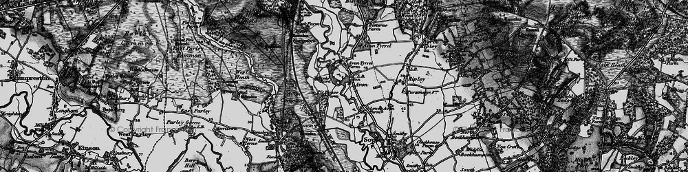 Old map of Avon Common in 1895