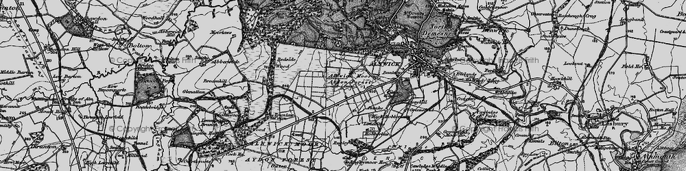 Old map of Aydon Forest in 1897