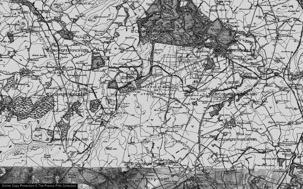 Old Map of Historic Map covering Bracken Cott in 1897
